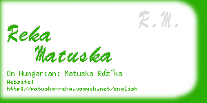 reka matuska business card